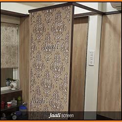 Designer Jaali screen divider for bathroom